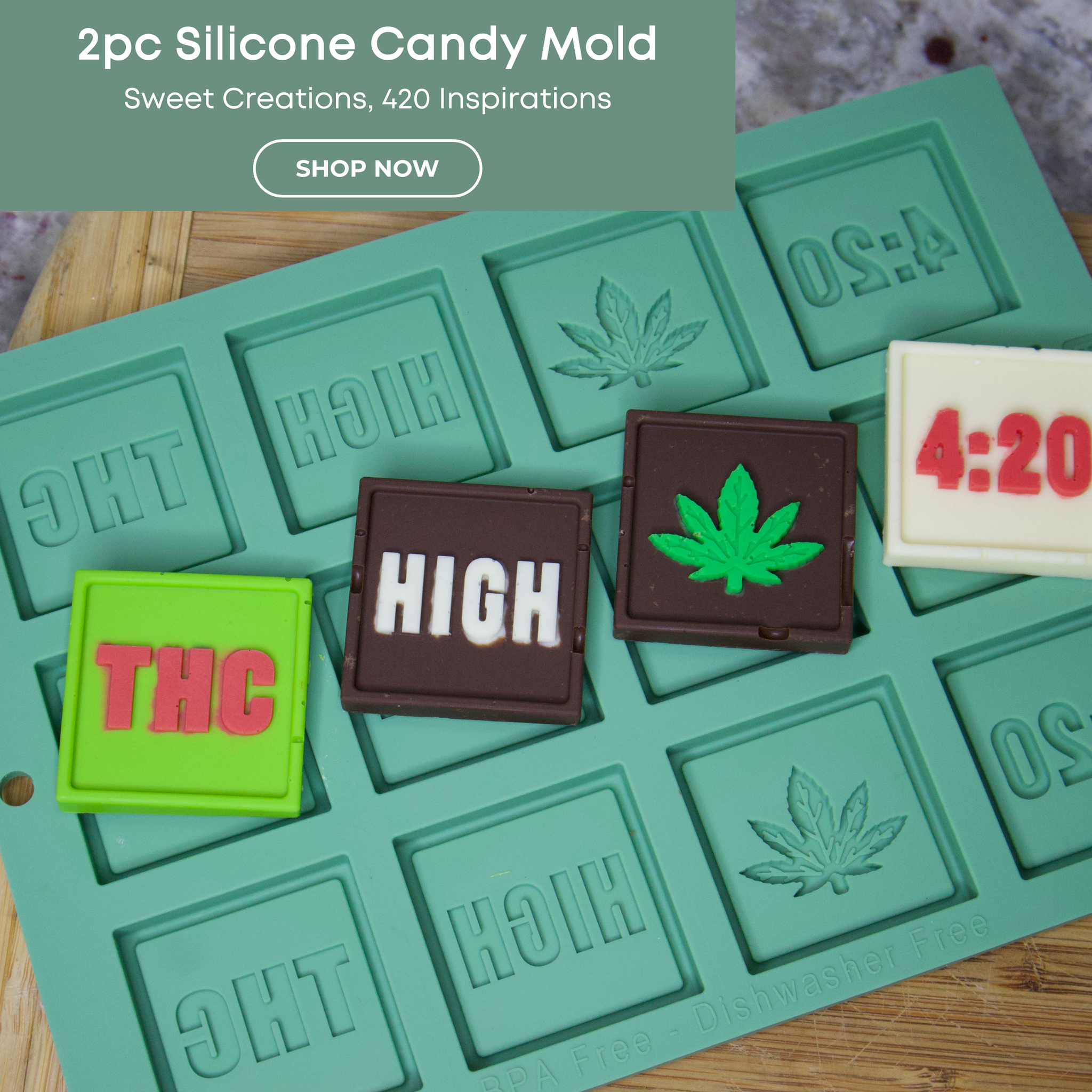 Silicone 420 Themed Candy Molds 24/pcs