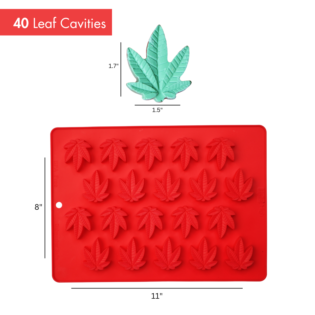 2pc Marijuana Leaf Silicone Candy Molds 40/pcs