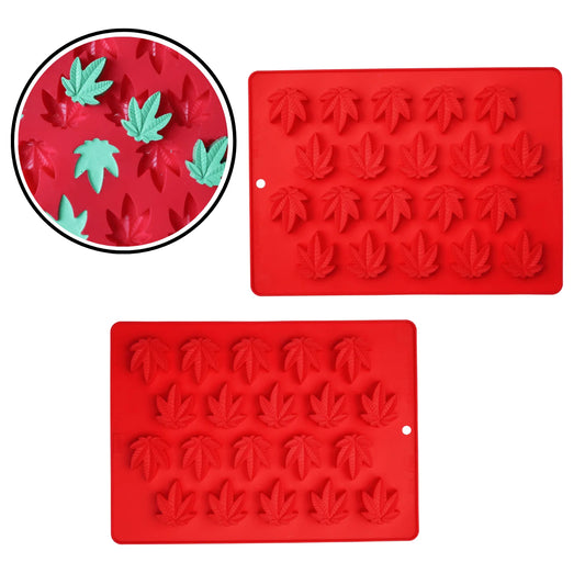 2pc Marijuana Leaf Silicone Candy Molds 40/pcs