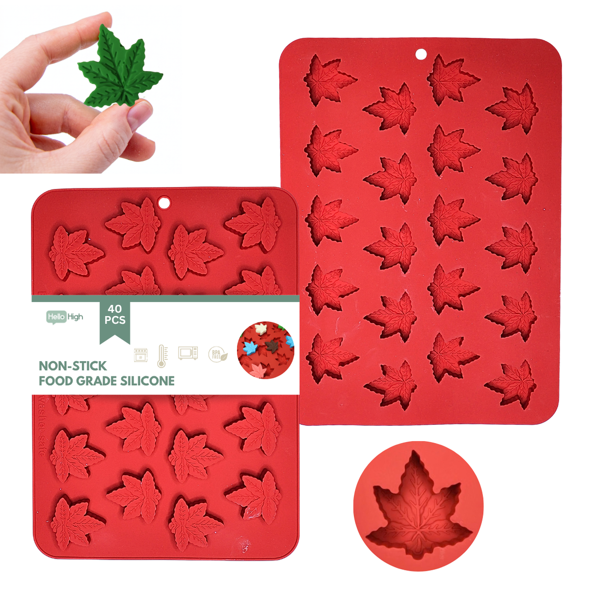 2pc 420 Leaf Silicone Candy Molds 40/pcs